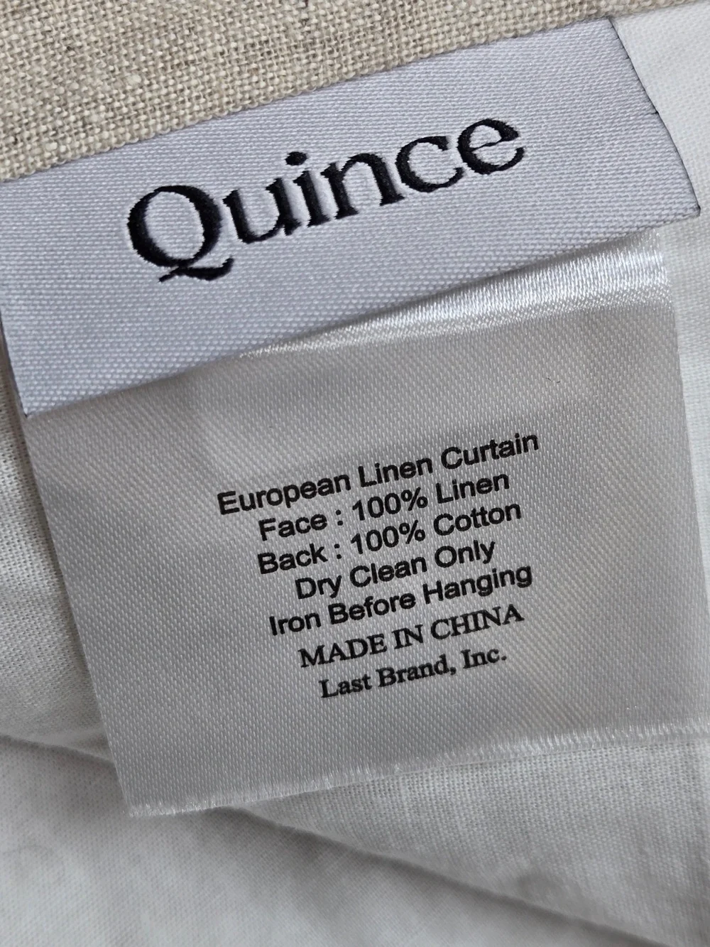 Quince includes 48x84